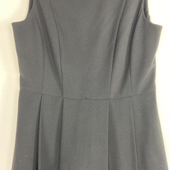 Calvin Klein Sleeveless Black with White Hem Fitted Midi Cocktail Sheath Dress - Picture 12 of 15